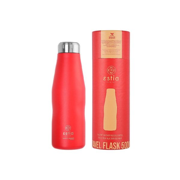 ESTIA Θερμος TRAVEL FLASK SAVE THE AEGEAN 500ml MATTE RED