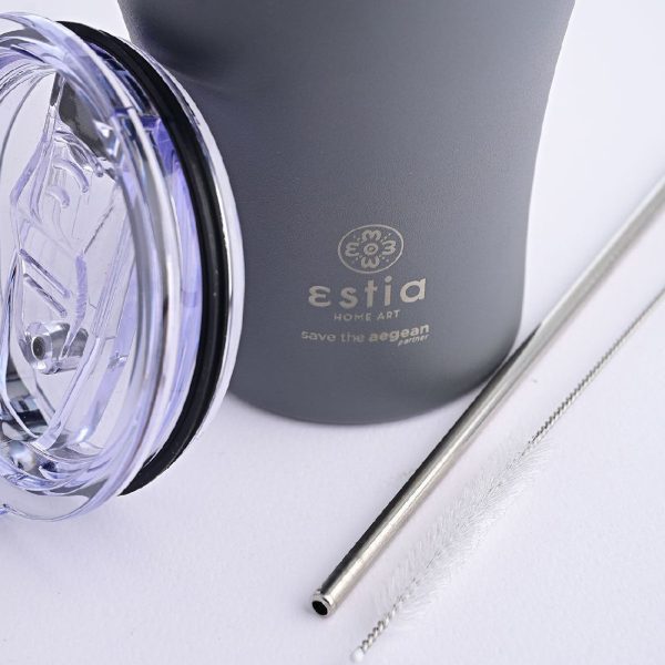 ESTIA Θερμος COFFEE MUG SAVE THE AEGEAN 350ml FJORD GREY