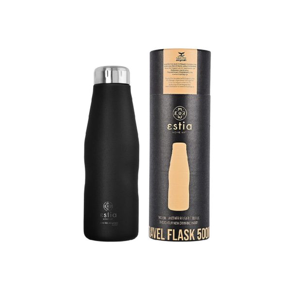 ESTIA Θερμος TRAVEL FLASK SAVE THE AEGEAN 500ml MATTE BLACK