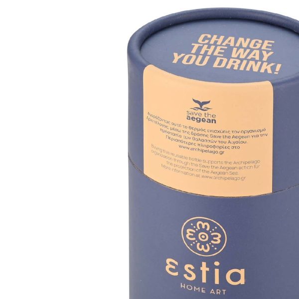 ESTIA Θερμος TRAVEL FLASK SAVE THE AEGEAN 350ml DENIM BLUE