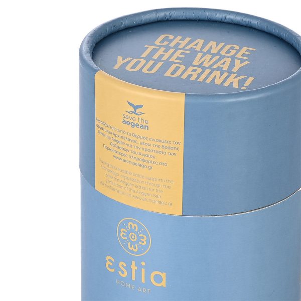 ESTIA Θερμος TRAVEL CHUG SAVE THE AEGEAN 500ml DENIM BLUE