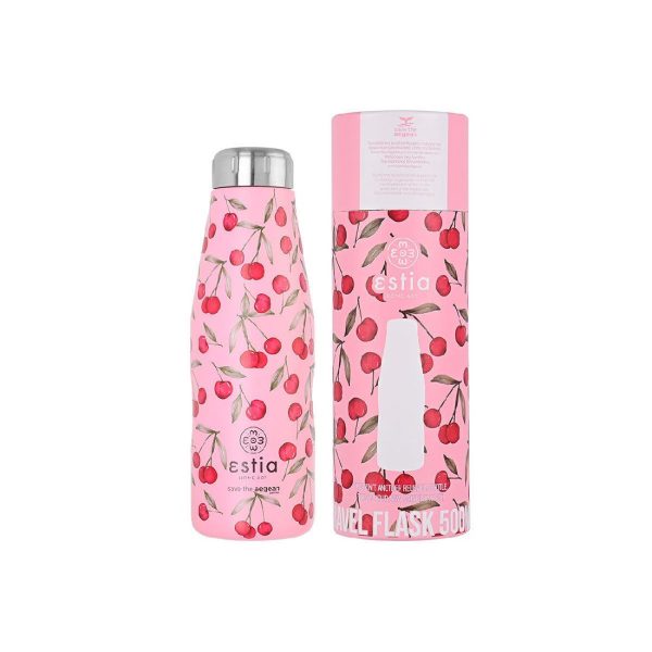 ESTIA Θερμος TRAVEL FLASK SAVE THE AEGEAN 500ml CHERRY ROSE