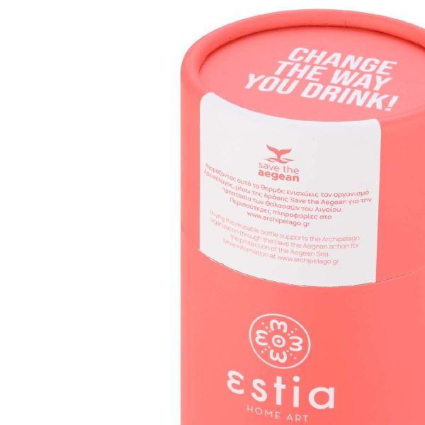 ESTIA Θερμος TRAVEL FLASK SAVE THE AEGEAN 350ml FUSION CORAL