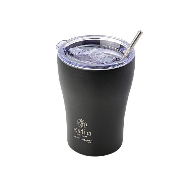 ESTIA Θερμος COFFEE MUG SAVE THE AEGEAN 350ml MIDNIGHT BLACK