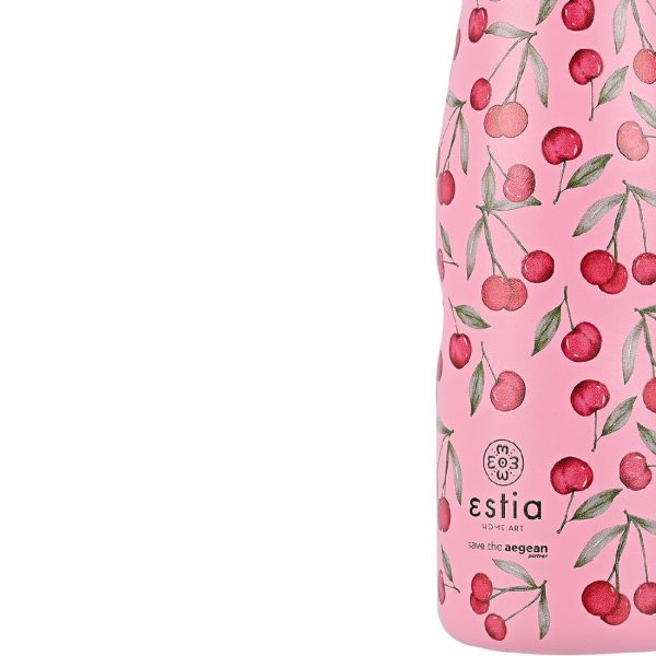 ESTIA Θερμος TRAVEL FLASK SAVE THE AEGEAN 500ml CHERRY ROSE