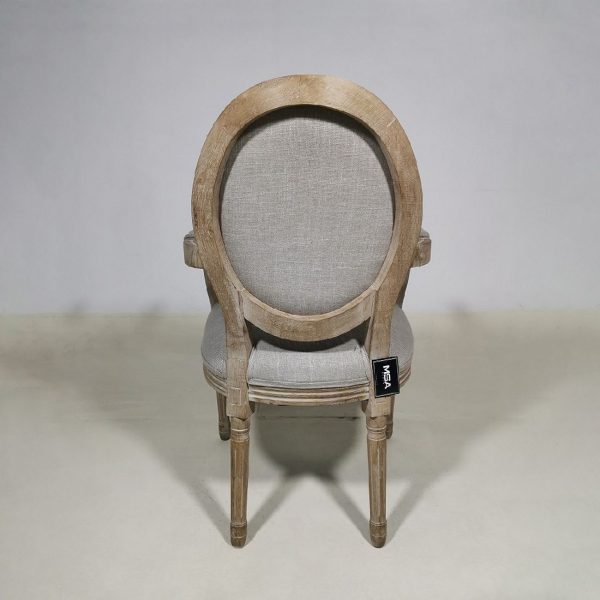 Καρεκλοπολυθρονα LOUIS RUBBER WOOD ANT.GREY COTTON LINEN DK BEIGE 25026 W58xD62xH48⁄102CM