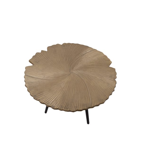 LEAF 50 SIDE TABLE Χρυσο Ματ Μαυρο 50x50xH36cm