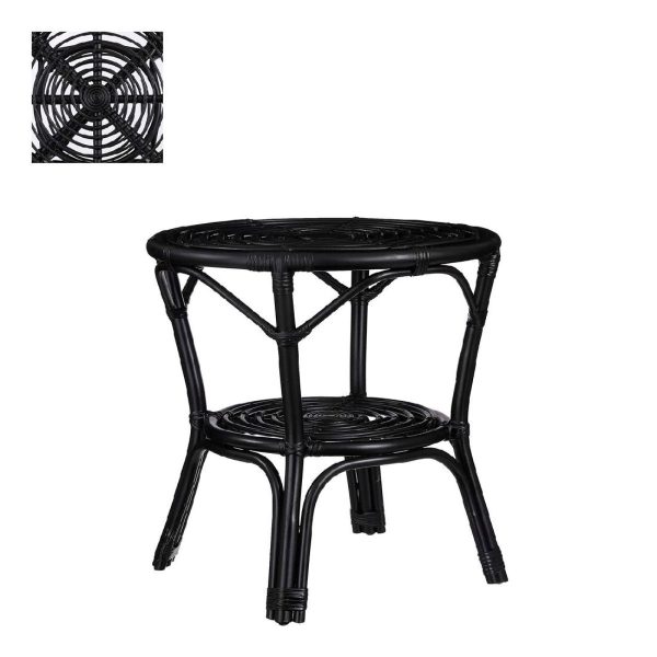 Τραπεζι RATTAN Μαυρο Zambia – 55x55x56cm