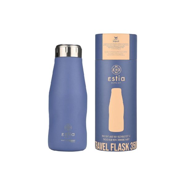 ESTIA Θερμος TRAVEL FLASK SAVE THE AEGEAN 350ml DENIM BLUE