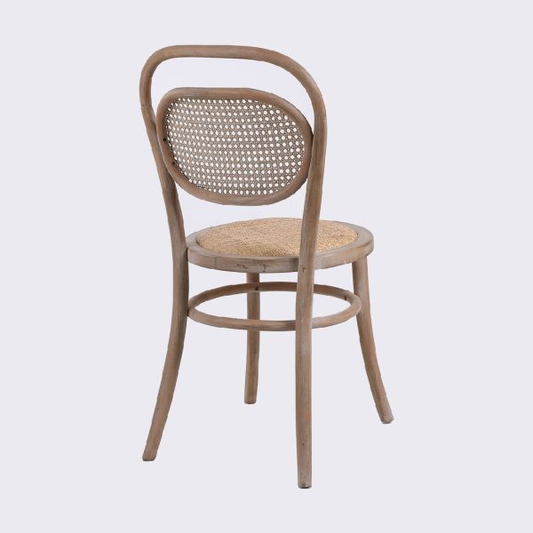 Καρεκλα TOON WOOD W⁄RATTAN SEAT⁄BACK ANT.GREY W41xD41xH46⁄89CM