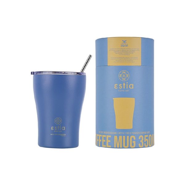 ESTIA Θερμος COFFEE MUG SAVE THE AEGEAN 350ml DENIM BLUE