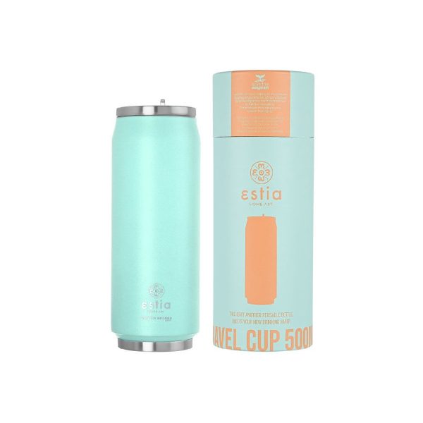 ESTIA Θερμος TRAVEL CUP SAVE THE AEGEAN 500ml BERMUDA GREEN