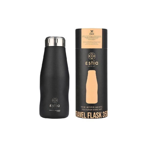 ESTIA Θερμος TRAVEL FLASK SAVE THE AEGEAN 350ml MIDNIGHT BLACK