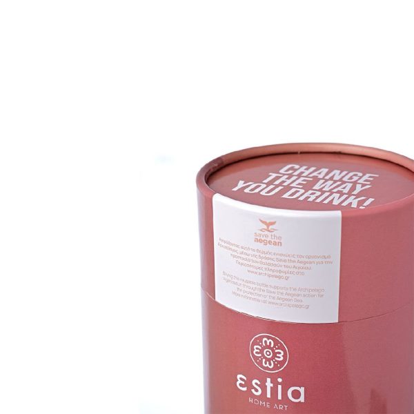 ESTIA Θερμος COFFEE MUG SAVE THE AEGEAN 350ml ROSE GOLD