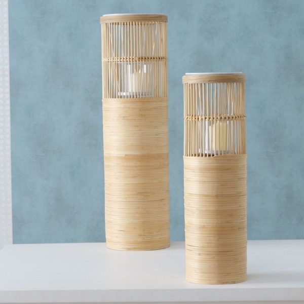 Κηροπηγιο Shana Set⁄2 17x57cm, 22x77cm Bamboo Φυσικο