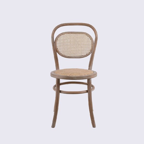 Καρεκλα TOON WOOD W⁄RATTAN SEAT⁄BACK ANT.GREY W41xD41xH46⁄89CM