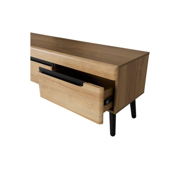 GRIF TV STAND Φυσικο Μαυρο 160x40xH50cm