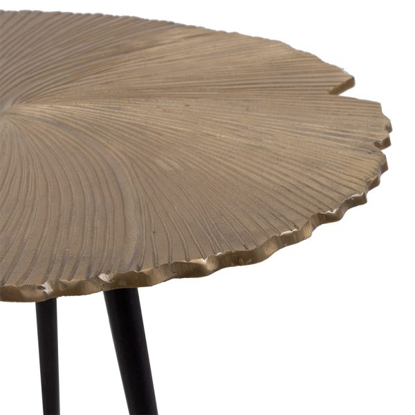 LEAF 50 SIDE TABLE Χρυσο Ματ Μαυρο 50x50xH36cm