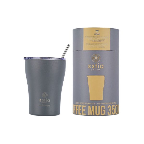 ESTIA Θερμος COFFEE MUG SAVE THE AEGEAN 350ml FJORD GREY