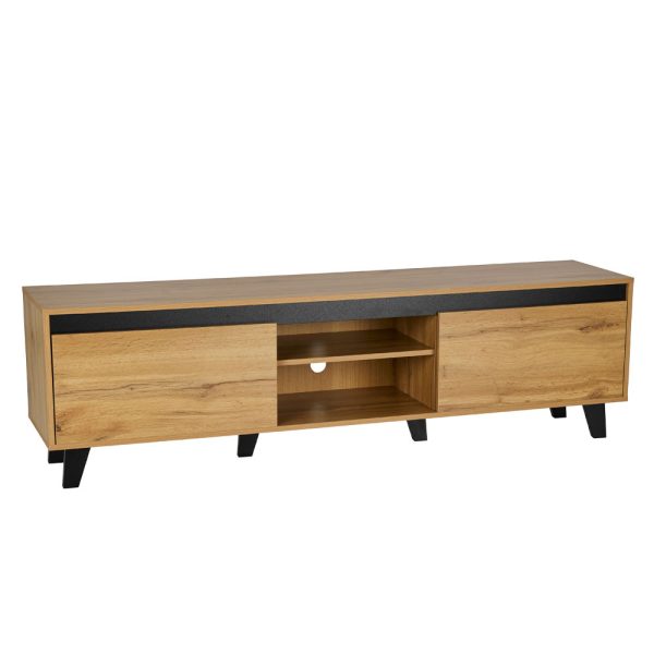 ARABICA TV STAND SONOMA Μαυρο 170x38xH49cm