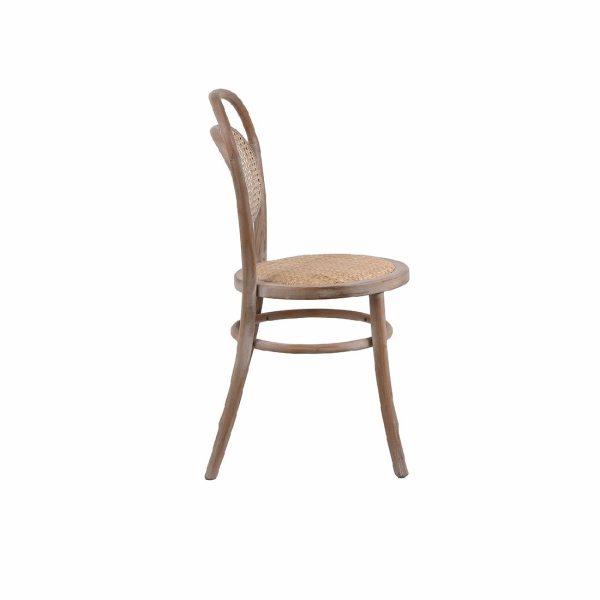 Καρεκλα TOON WOOD W⁄RATTAN SEAT⁄BACK ANT.GREY W41xD41xH46⁄89CM