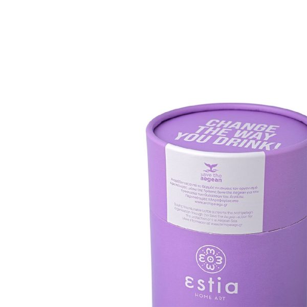 ESTIA Θερμος COFFEE MUG SAVE THE AEGEAN 350ml LAVENDER PURPLE