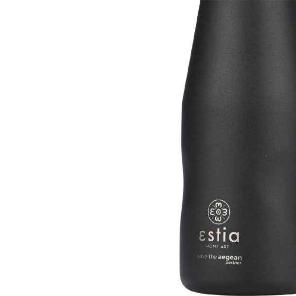 ESTIA Θερμος TRAVEL FLASK SAVE THE AEGEAN 350ml MIDNIGHT BLACK