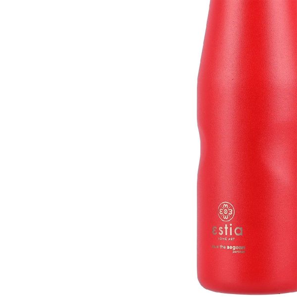 ESTIA Θερμος TRAVEL FLASK SAVE THE AEGEAN 500ml MATTE RED