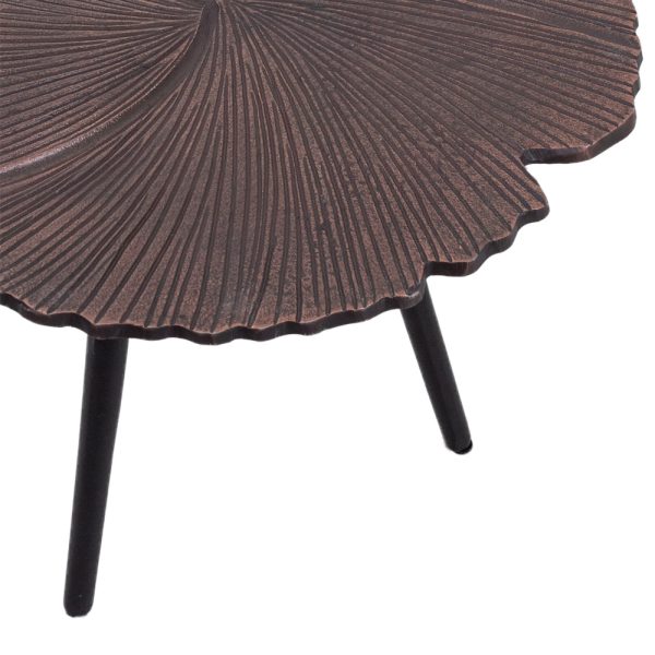 LEAF 40 SIDE TABLE COPPER ANTIQUE Μαυρο 40x40xH32cm