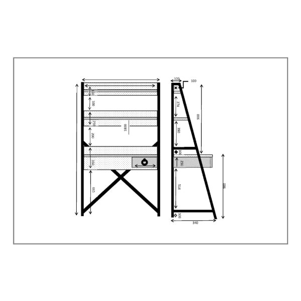 ATRIUM Γραφειο 1συρταρι SONOMA Μαυρο Πετρα 125x55xH150cm