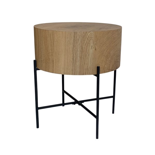 MADERA SIDE TABLE Φυσικο Μαυρο 45x45xH45cm