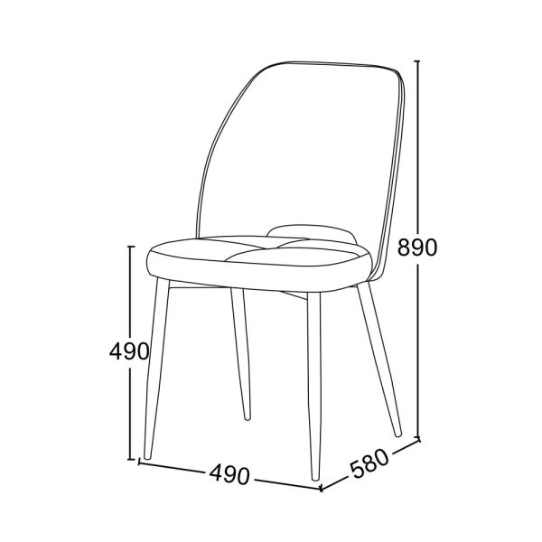 BOUTON Καρεκλα Λαδι 49×59,5xH88cm