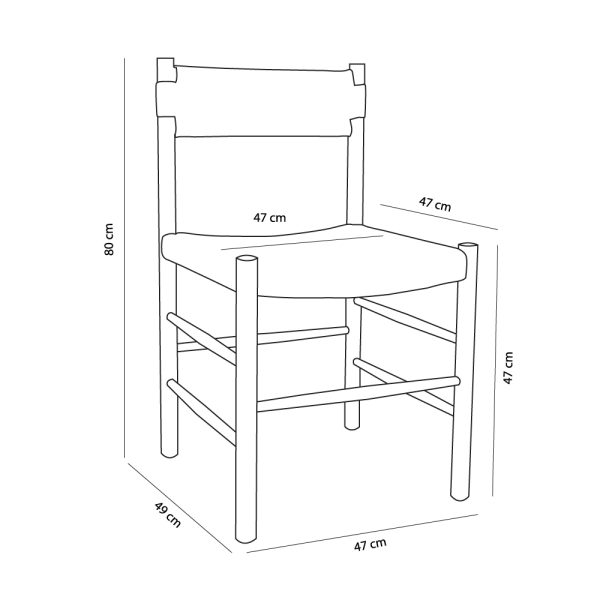 CABO Καρεκλα Φυσικο 47x49xH80cm