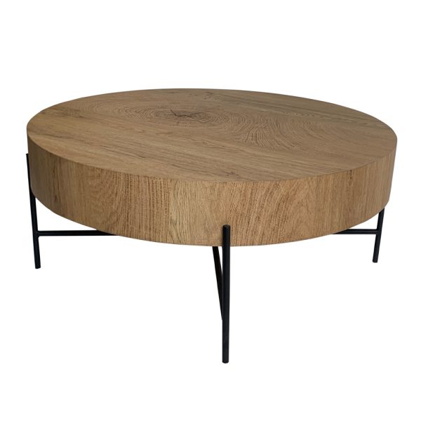 MADERA COFFEE TABLE Φυσικο Μαυρο 80x80xH36cm