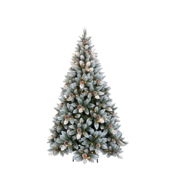 XMAS PINE Δεντρο Χιονισμενο Με LED PVC Πρασινο Λευκο 117x117xH180cm