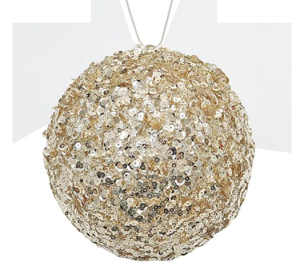 Sequin deco ball Champagne,10cm