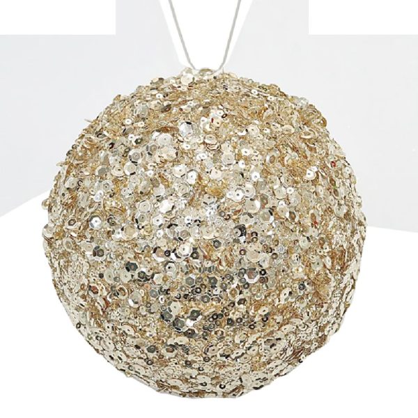 Sequin deco ball Champagne,10cm