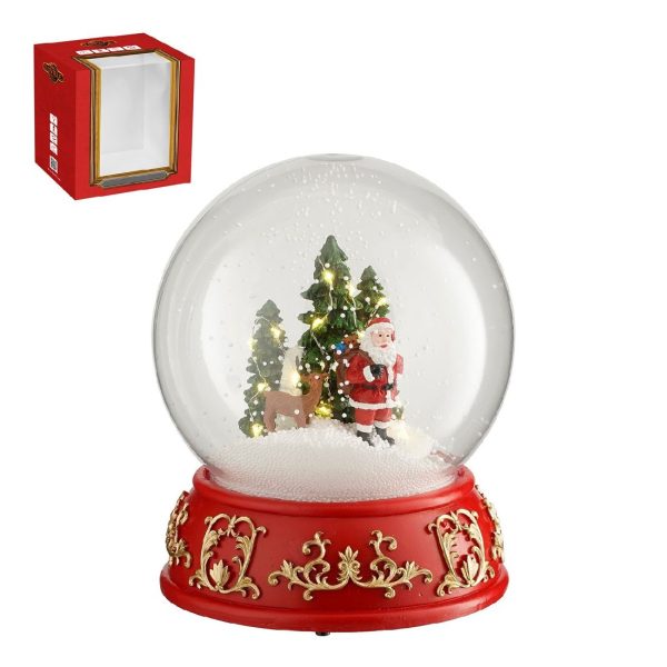 Χιονομπαλα christmas Αι Βασιλης battery operated h24 d20cm polyresin