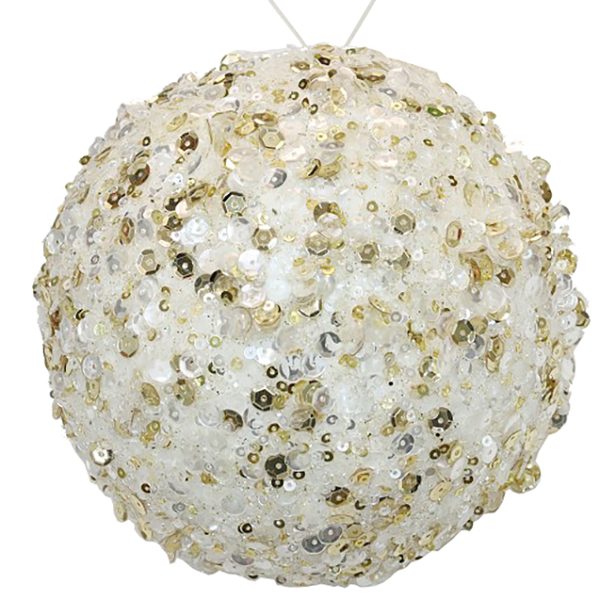 Sequin deco ball Ivory,15cm