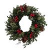 XMAS RED BERRY 45 Στεφανι POLYFOAM PVC Πρασινο Κοκκινο 45×45