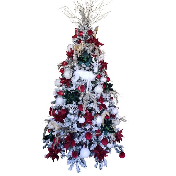 XMAS JEDLE Δεντρο Χιονισμενο PVC Πρασινο Λευκο 120x120xH210cm