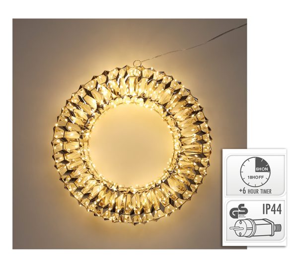 Στεφάνι 38cm Με 480led (IP44), Θ.λευκό