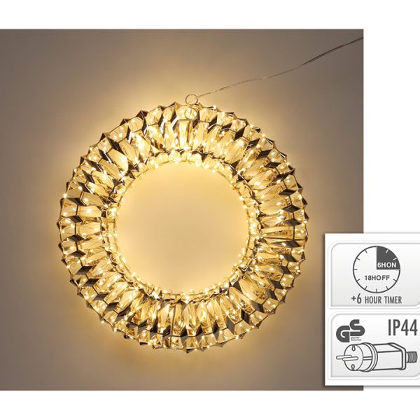 Στεφάνι 38cm Με 480led (IP44), Θ.λευκό