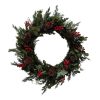 XMAS RED BERRY 75 Στεφανι POLYFOAM PVC Πρασινο Κοκκινο 75×75