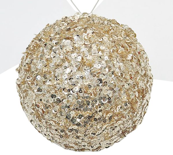 Sequin deco ball Champagne,15cm