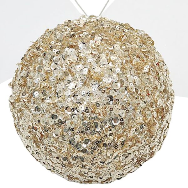 Sequin deco ball Champagne,15cm