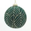 Glass Flocking Ball Emerald Green,D.8cm