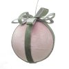 Velvet ball w⁄ribbon Pink Green,15cm