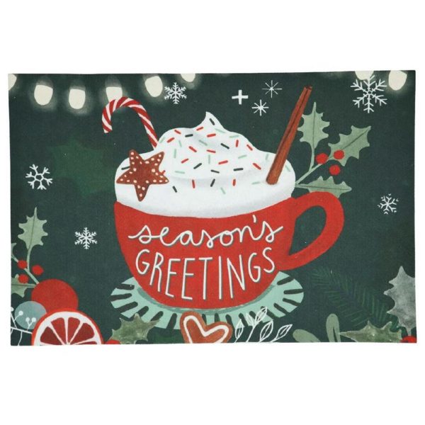 Πατακι Εισοδου Σχεδιο Φλυτζανι SEASONS GREETINGS 60x40cm Συνθετικο