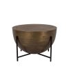 LEAF 50 SIDE TABLE Χρυσο Ματ Μαυρο 50x50xH36cm